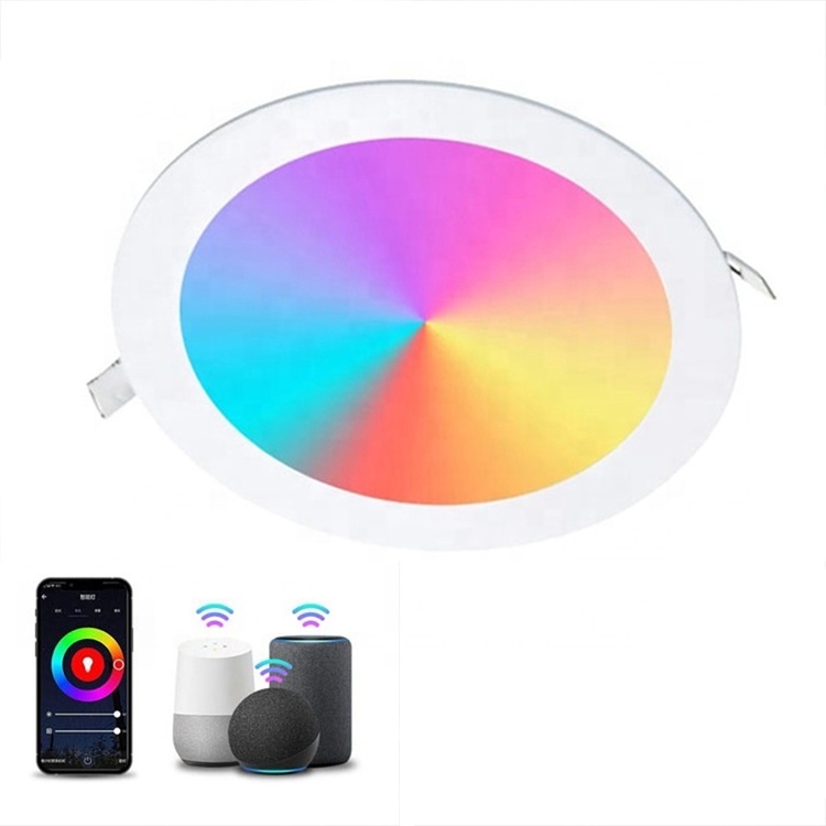 Factory price Remote Control Recessed Mounted Round 18W 24W  RGB CCT TUYA WIFI Smart Led Panel Light