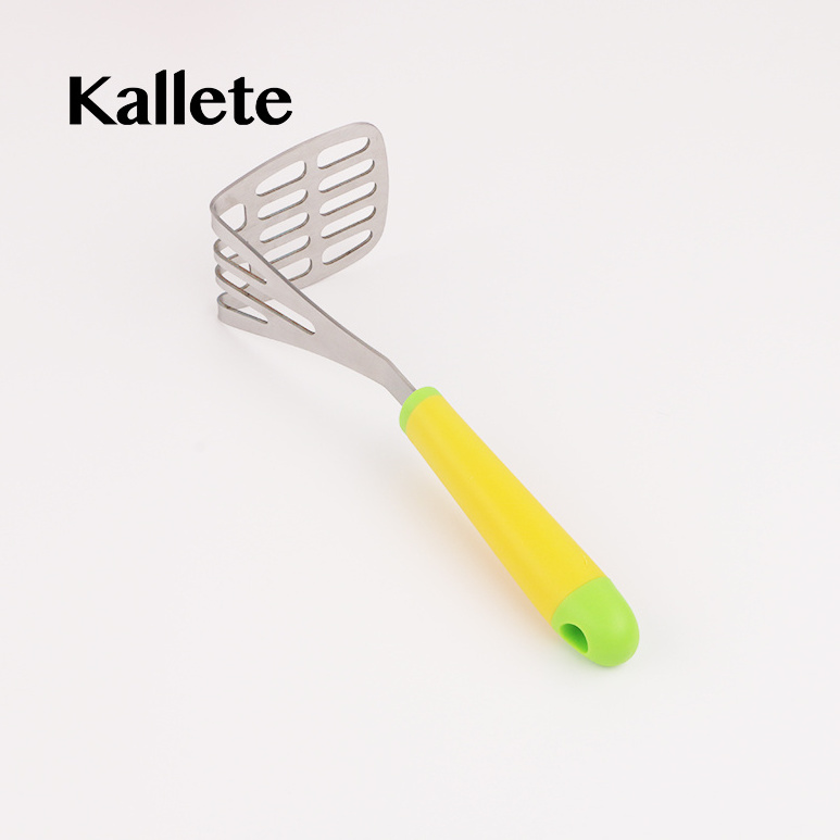 Kallete Stainless Steel Potato Smasher Fruit Vegetable Smasher With Handle With Fine-Grid Plate Potato Masher