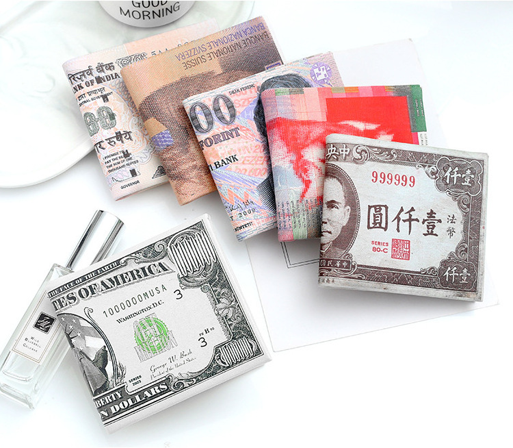 Creative Gift PU Printing Currency Dollar Purse / USD currency Notes Wallet