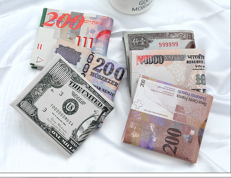 Creative Gift PU Printing Currency Dollar Purse / USD currency Notes Wallet