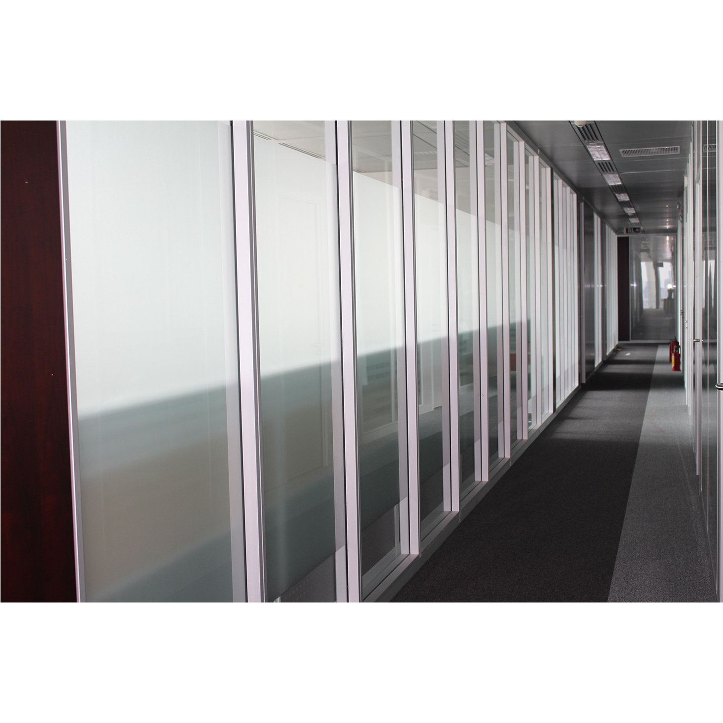 10mm tempered modern room divider office space partition office glass aluminium frame full height partition wall soundproof