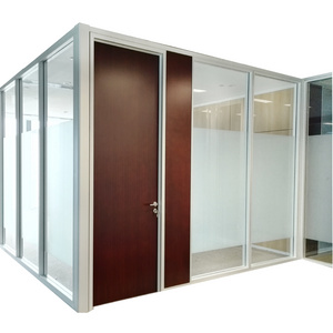 10mm tempered modern room divider office space partition office glass aluminium frame full height partition wall soundproof