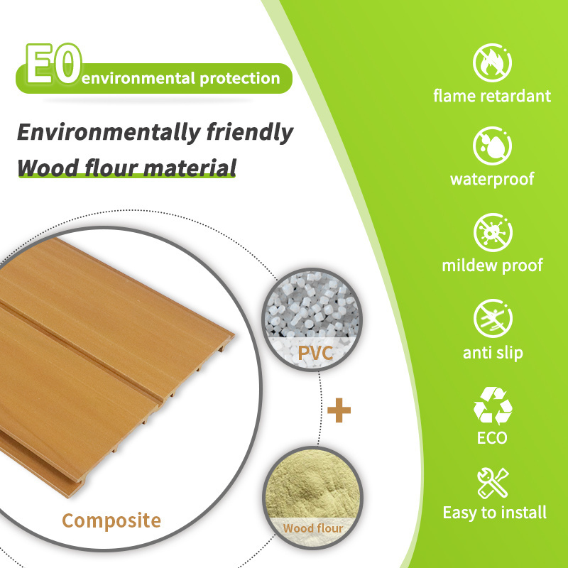 popular style new interior wood texture nonpollution wpc cafe wall panel decoration