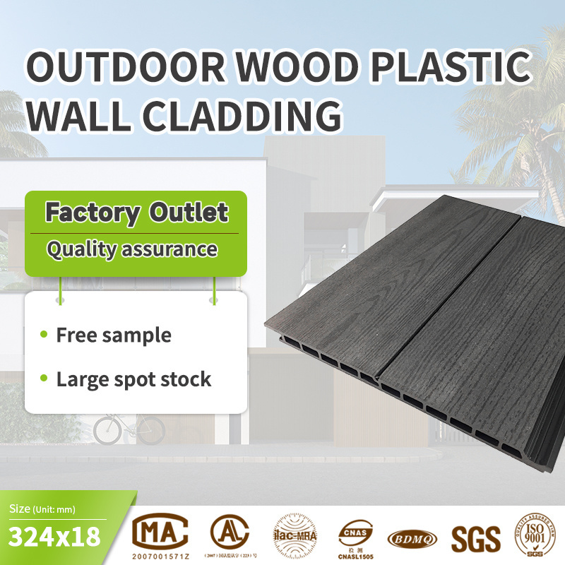 Hotel building Easy installation wood texture outdoor WPC wall panel