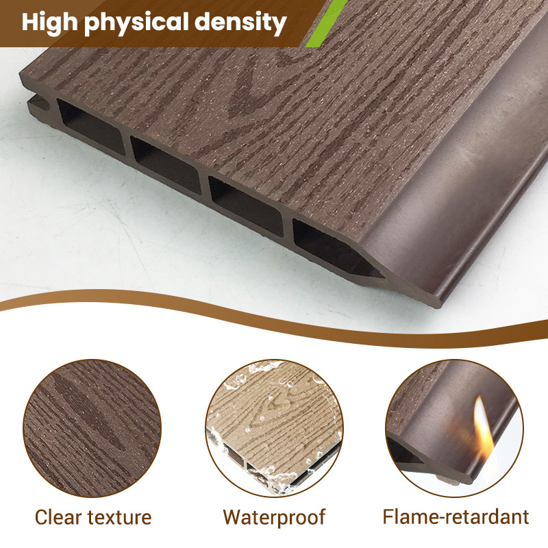 Anti UV Anticrack Easy Assemble Wpc External Exterior Wall Panel Wallpapers Basic Color,wood Grain 15 Years 170*22mm Country