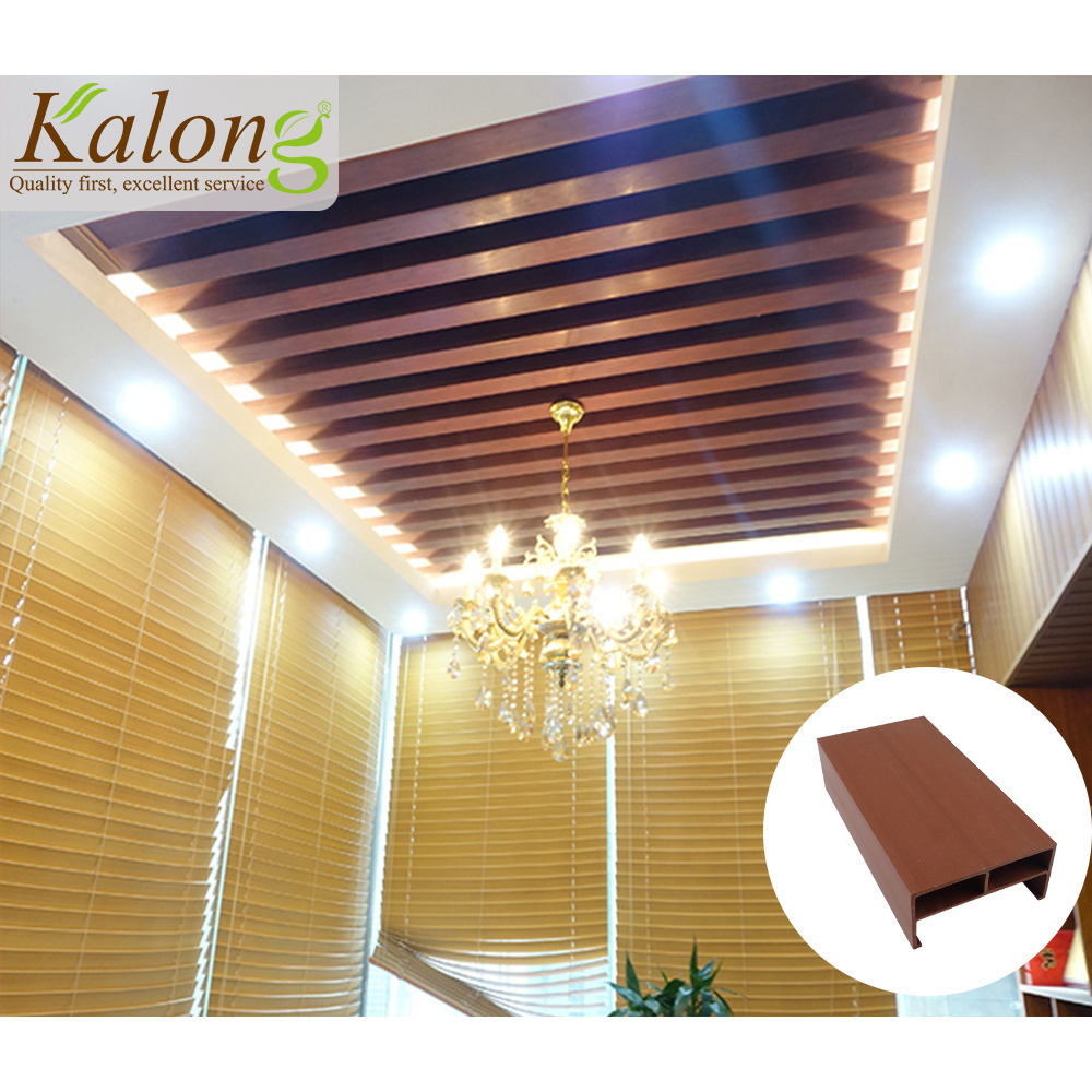 Factory Price Ceiling Tiles Interior Decorative False Ceiling WPC Hollow Moistureproof interior WPC Roof Ceiling Design