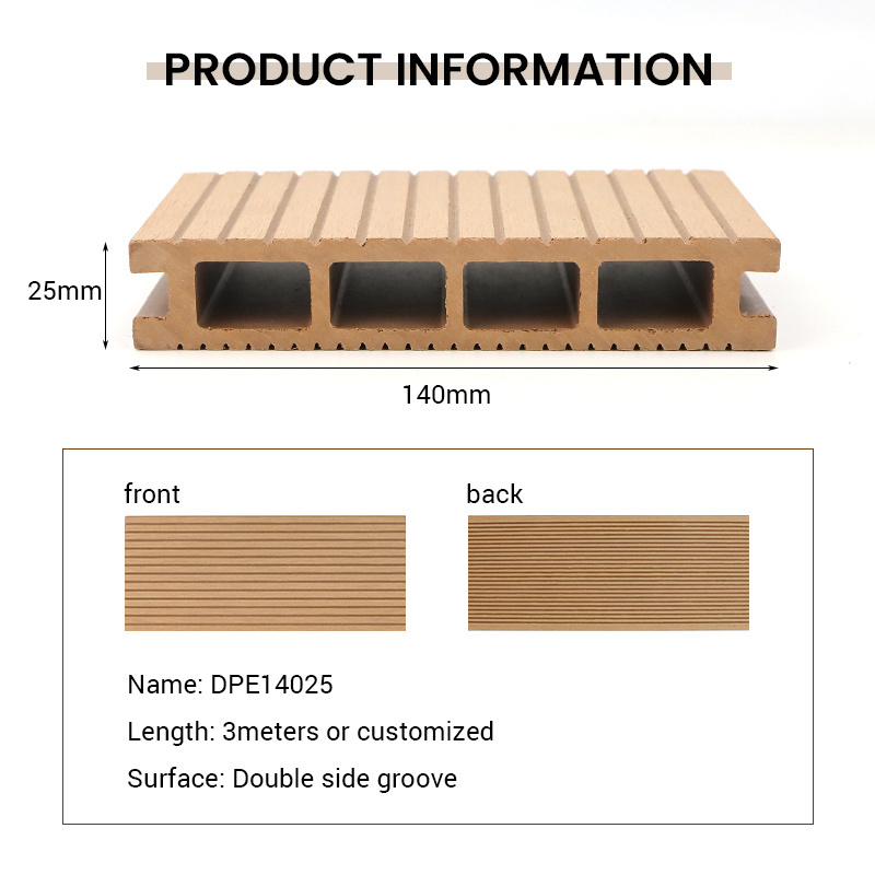 Patio Decking Outdoor Square Hole Wood Plastic Composite Deck Board