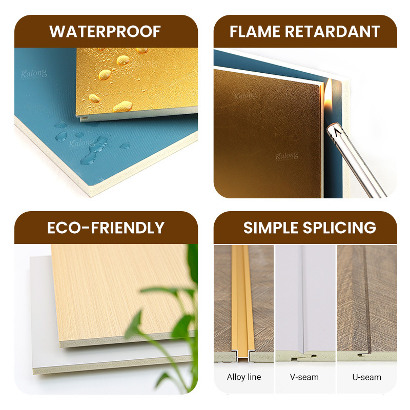 Diatom mud Bamboo Wood Fiber Composite Wall Board Waterproof WPC Interior Integrated Panel Wall