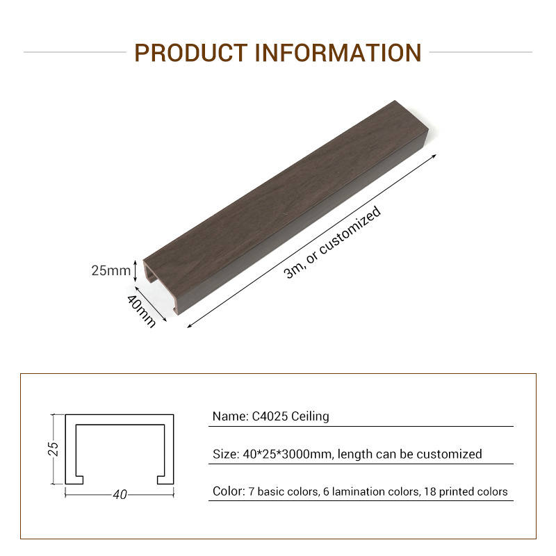 Modern Interior Linear Ceiling Tile Environmental-friendly WPC 3d Suspended Ceiling