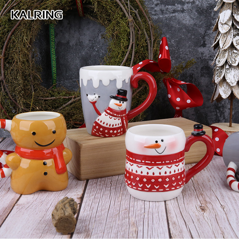 Kalring Christmas Snowman with a Carrot Nose Special-Shaped Water Mug