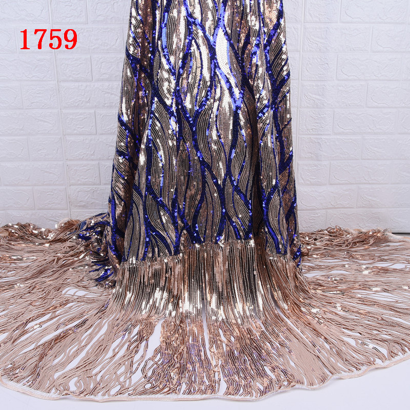 High Quality African French Tulle Net Lace With Sequins For Party Dress Wholesale Sequin Lace Fabric For Party Dress 1759