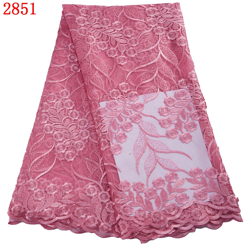 2851 Wholesale 2022 Embroidery African Lace Fabric Hign Quality Nigerian Cheap Women Dress French Tulle Lace Material