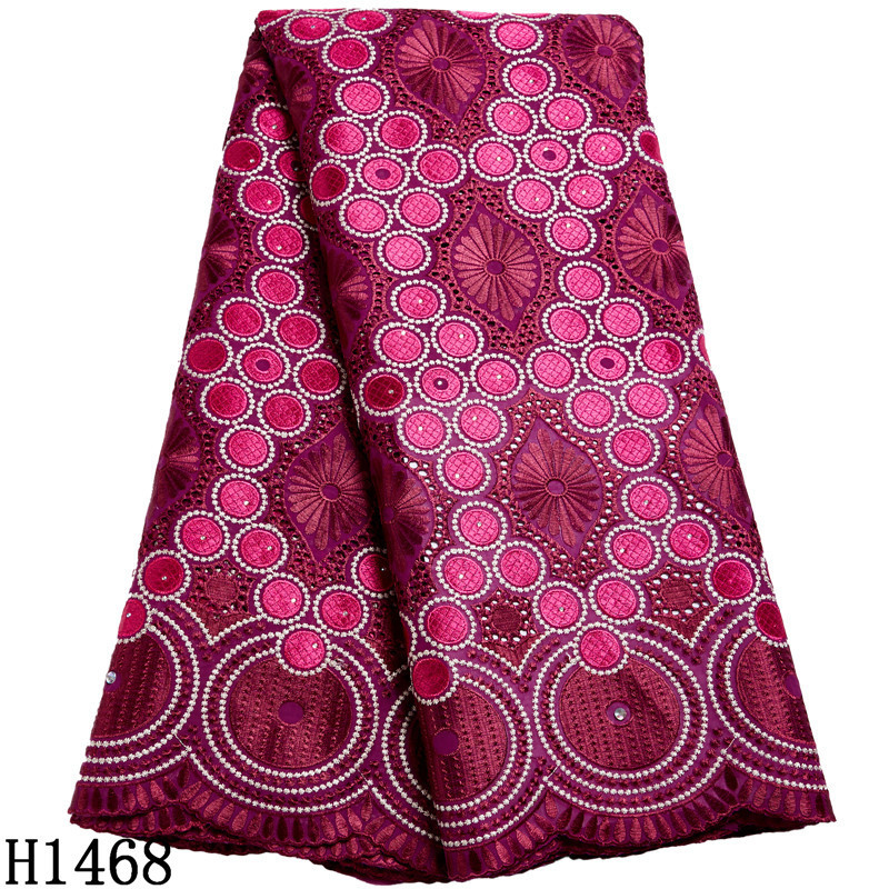 1468 Wholesale African Swiss Voile Lace Rose Red Dry Lace Fabric Embroidery Cotton Lace Fabrics For Women