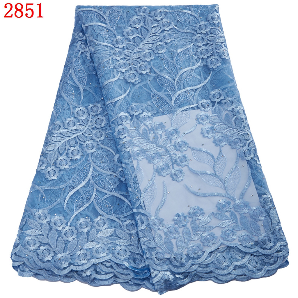 2851 Wholesale 2022 Embroidery African Lace Fabric Hign Quality Nigerian Cheap Women Dress French Tulle Lace Material