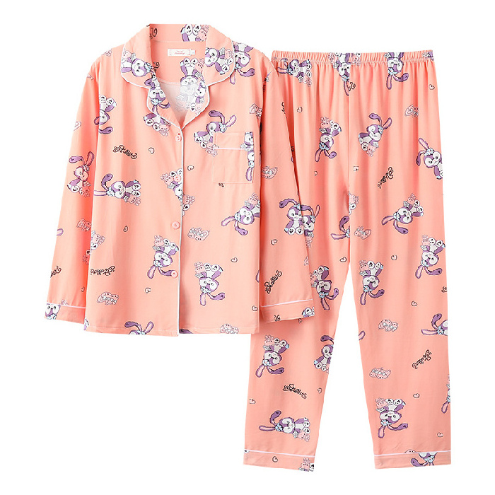 Wholesale Hot Selling Floral Print Loungewear 2 Piece Cotton Pajama Sets For Women