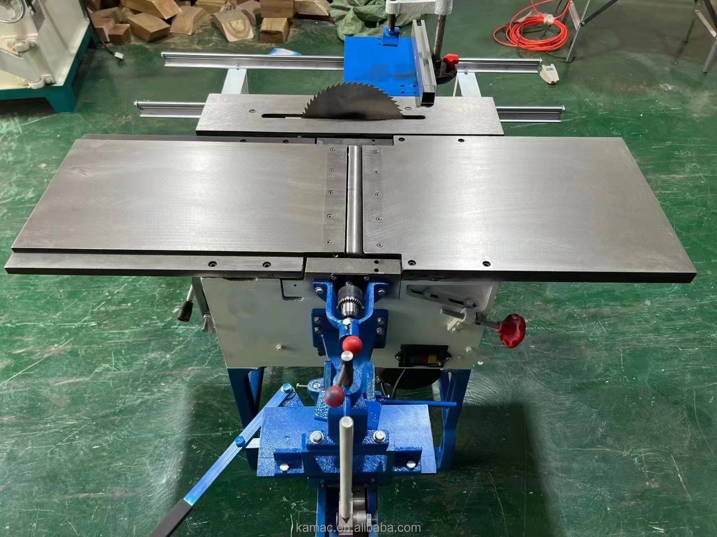 Combined 5 Multifunction Sliding Table Saw Planer Thicknesser Driller Mortiser machine