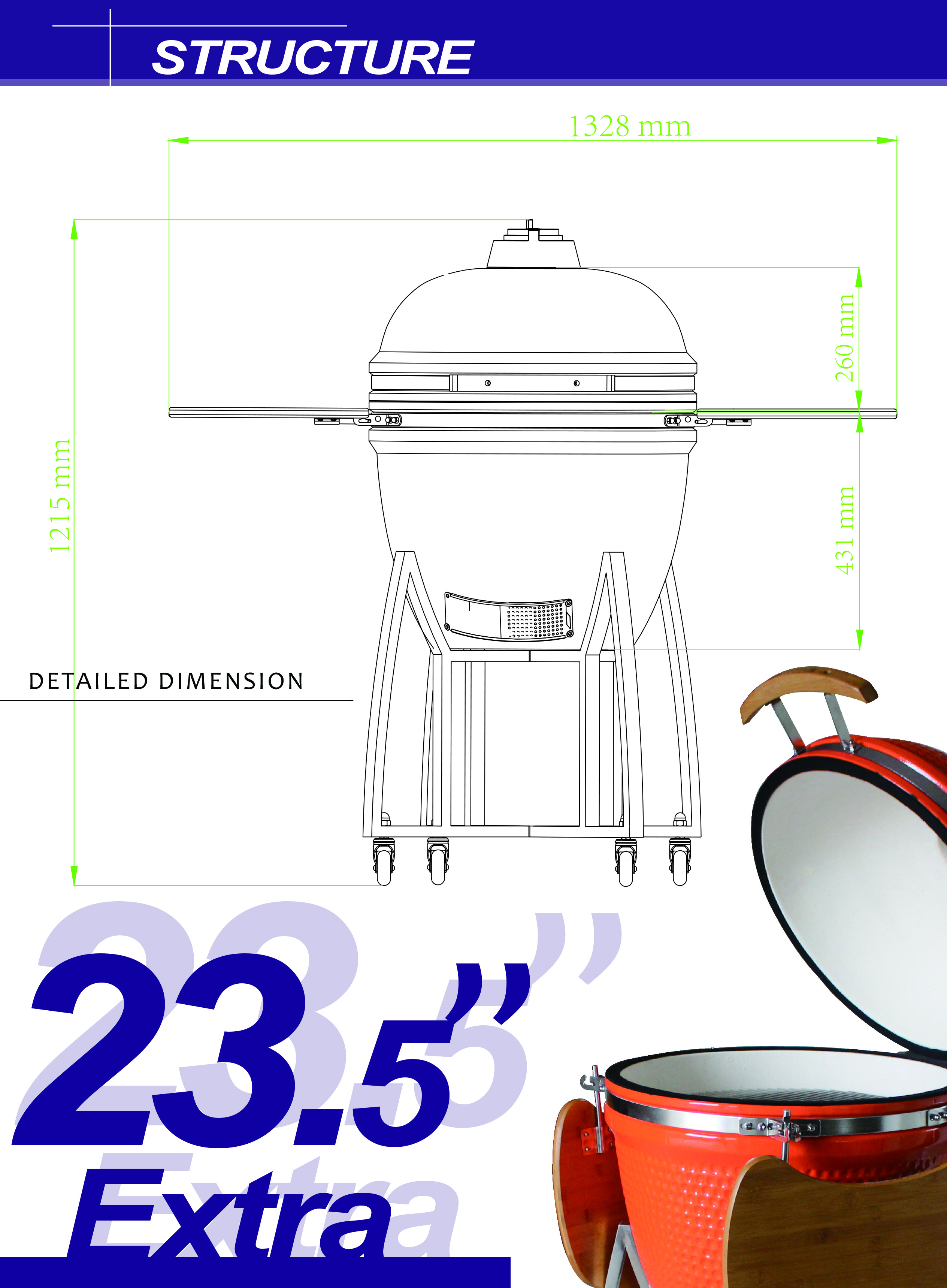 Portable Outdoor Kitchen Kamado Tandoor Oven Pizza Oven Grill BBQ Charcoal Stove Meat Shredder Chicken Shredder Tool Fire