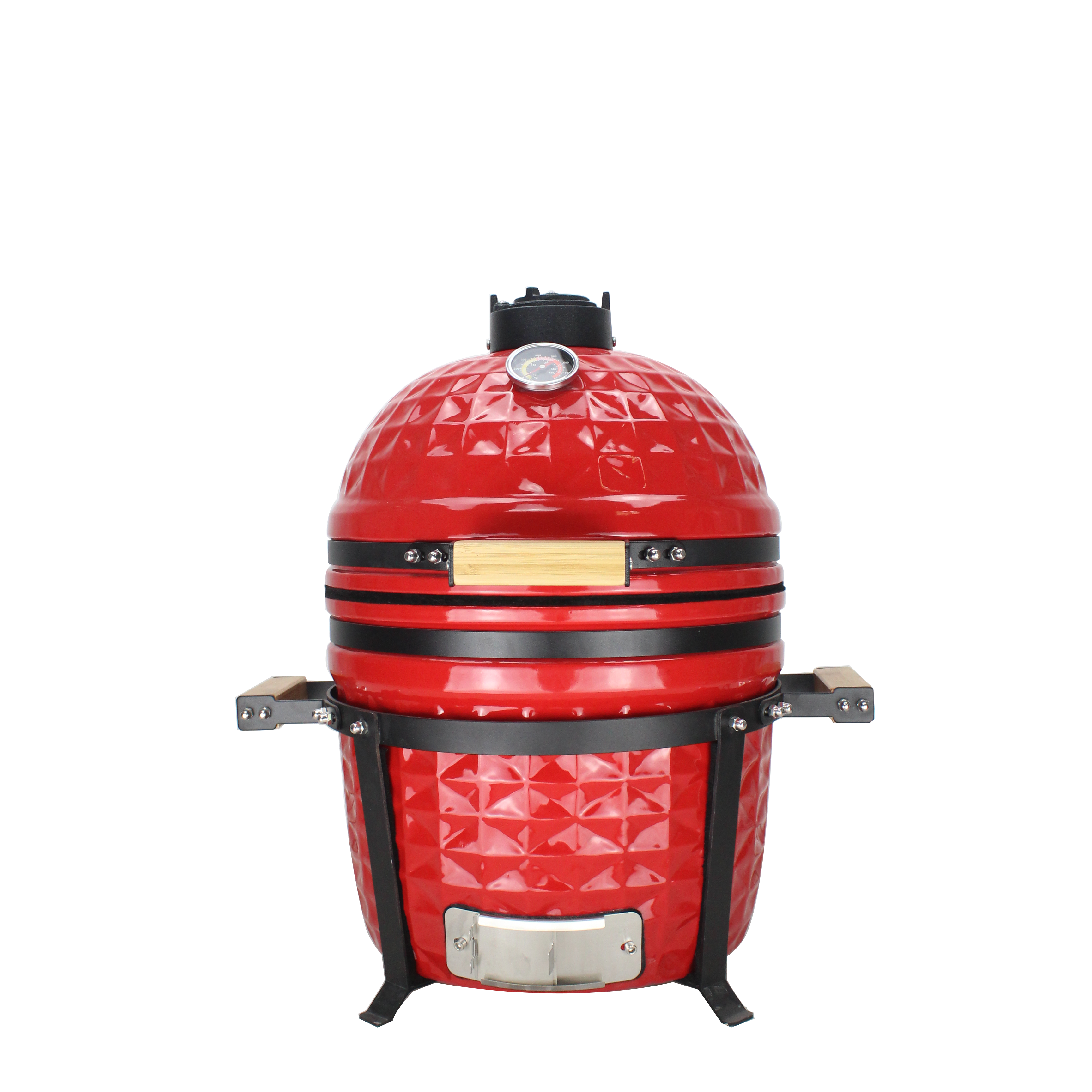 AUPLEX 15-Inch Kamado BBQ Grills Outdoor Garden Enamelled Steel Pellet Smoker for Camping Family Barbecue Charcoal Asadores Gift