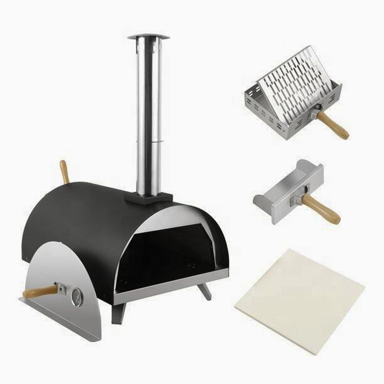 2024 AUPLEX 21inch Portable Charcoal Outdoor Table Multifunction Wood Fired Pizza Oven