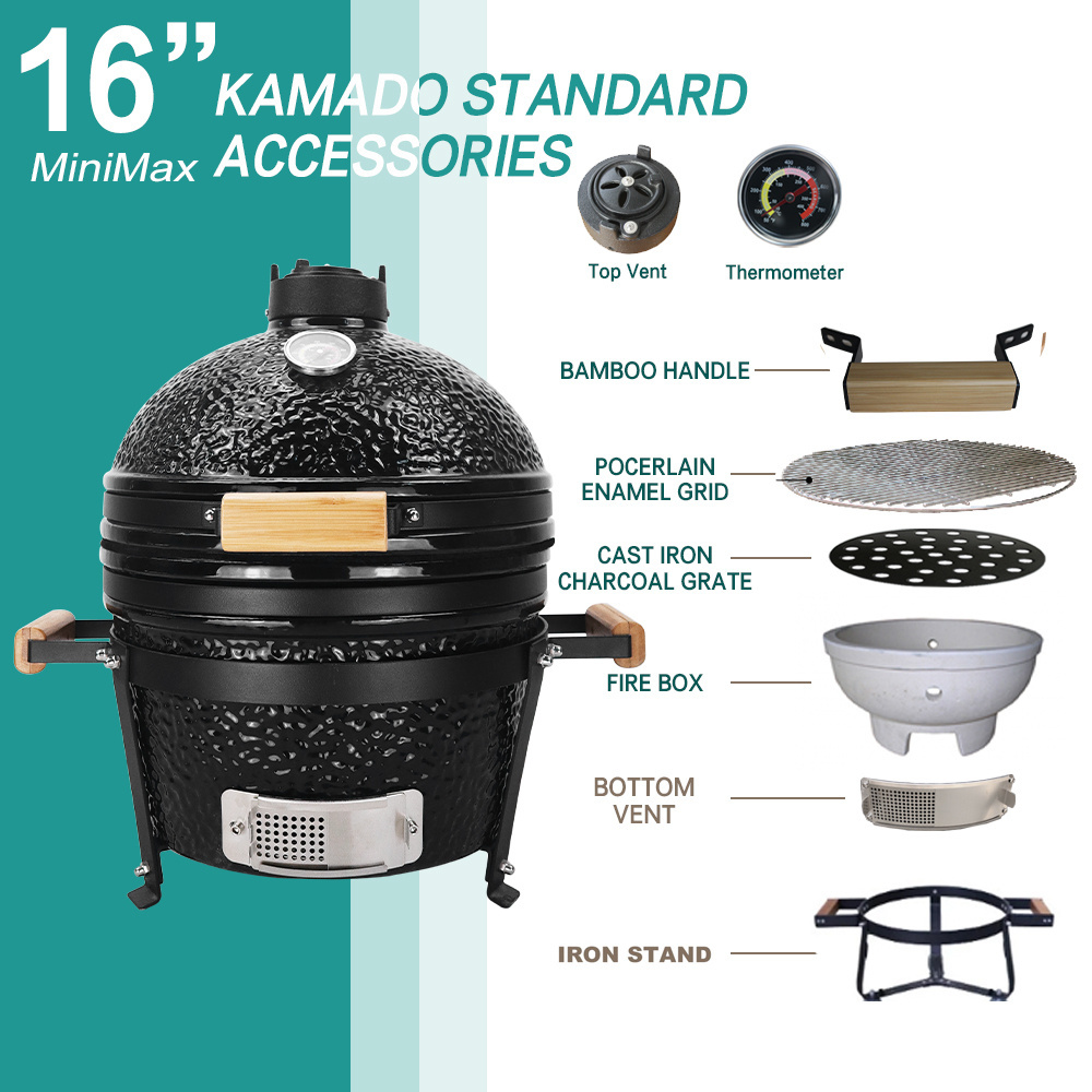 Auplex Outdoor BBQ Kitchen/ Rotisserie table Ceramic Joe Kamado/Komodo 16 Inch Charcoal Grills Barbecue