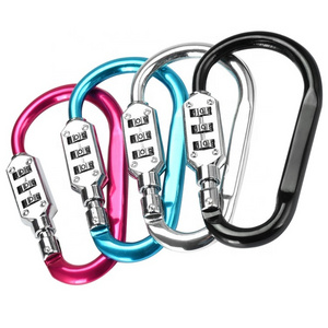 Metal D-shaped carabiner password padlock luggage color lock buckle gym household password buckle lock