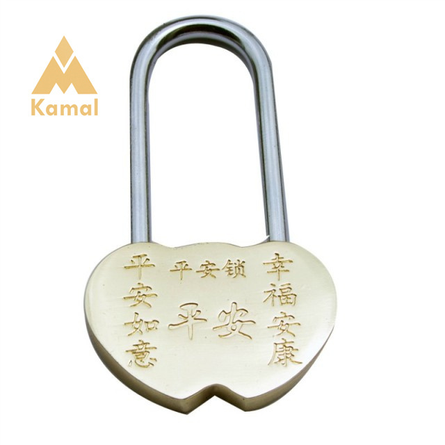 Hot selling high quality couple concentric locks praying for blessings and loving hearts brass padlocks