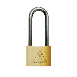 China High Quality Long Shackle Anti-rust Customized Logo Lock Solid Brass Padlock Safety Padlock With Master Key