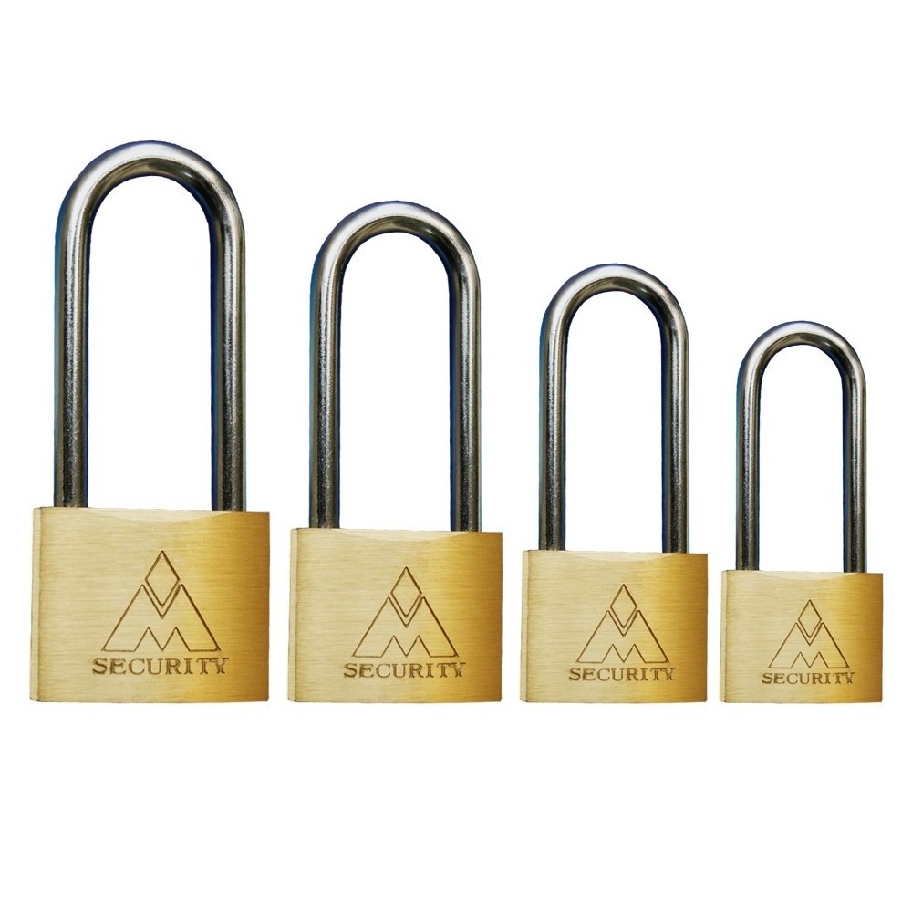 China High Quality Long Shackle Anti-rust Customized Logo Lock Solid Brass Padlock Safety Padlock With Master Key