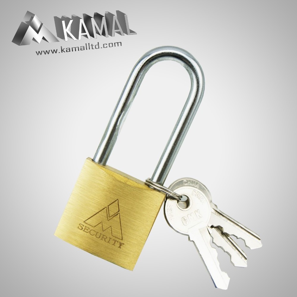 China High Quality Long Shackle Anti-rust Customized Logo Lock Solid Brass Padlock Safety Padlock With Master Key