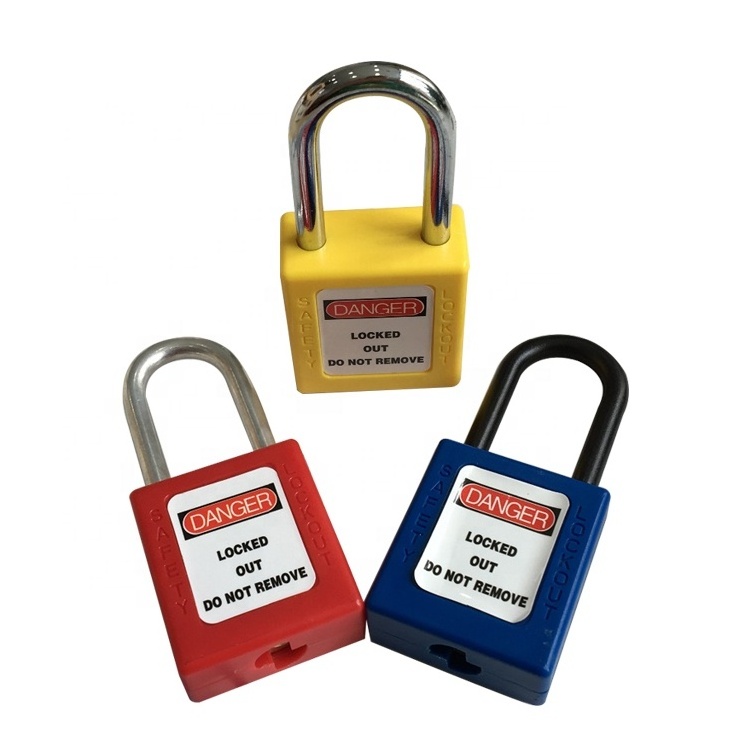 New special design safety shackle lock nylon lock locker safety padlock with master key