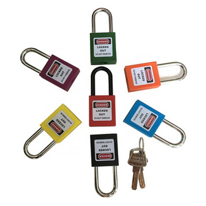 New high quality lock nylon out safety 38mm lock out tag out red key locks