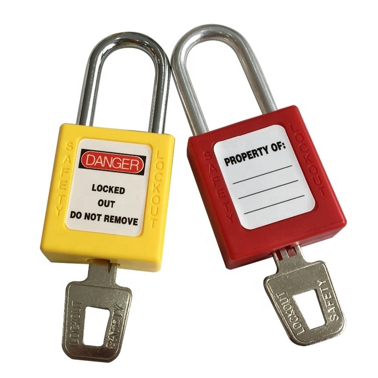 New special design safety shackle lock nylon lock locker safety padlock with master key