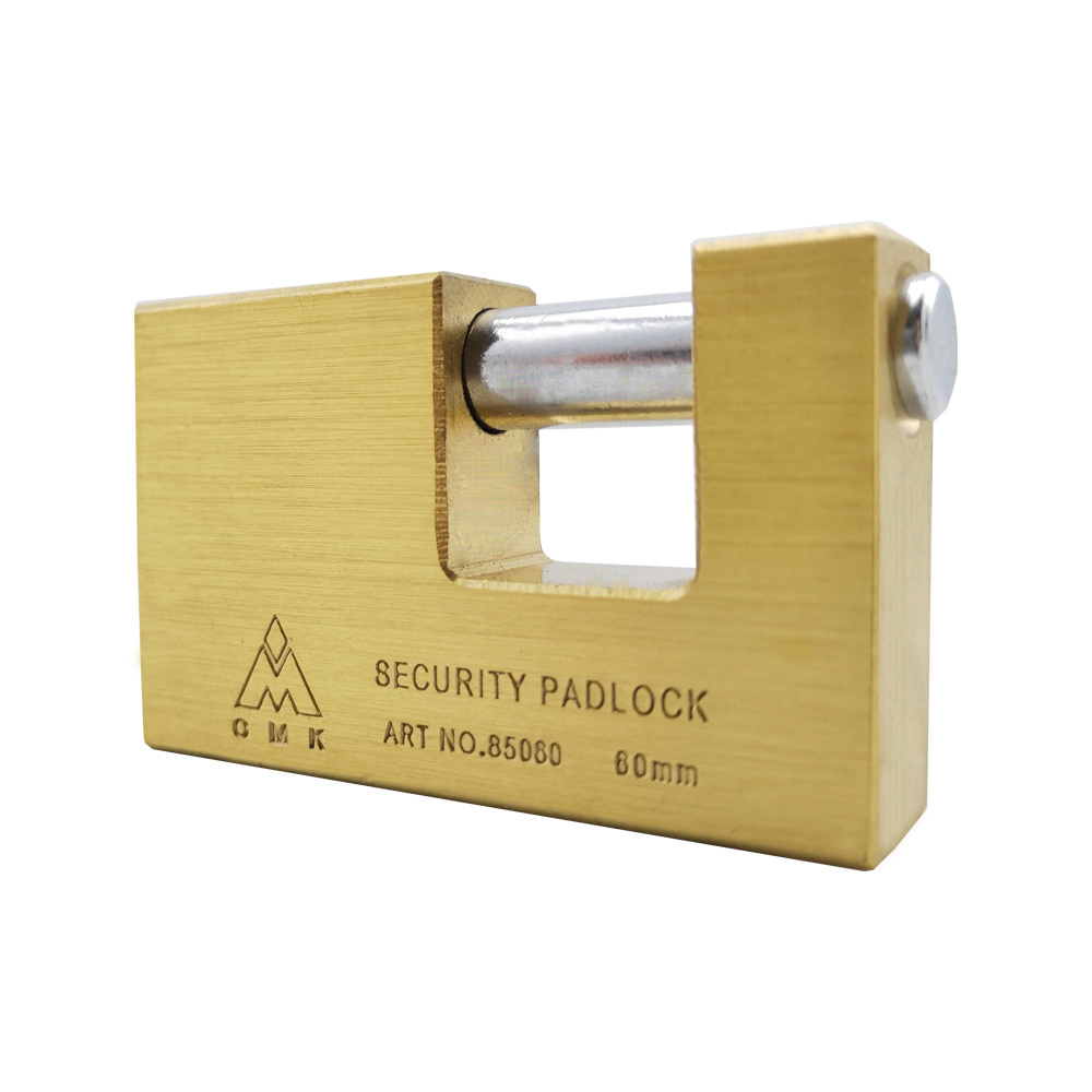 Rectangular Brass Padlock Industrial Warehouse Gate Storage Shed Solid Heavy Duty Door Lock rectangular brass padlocks 60mm