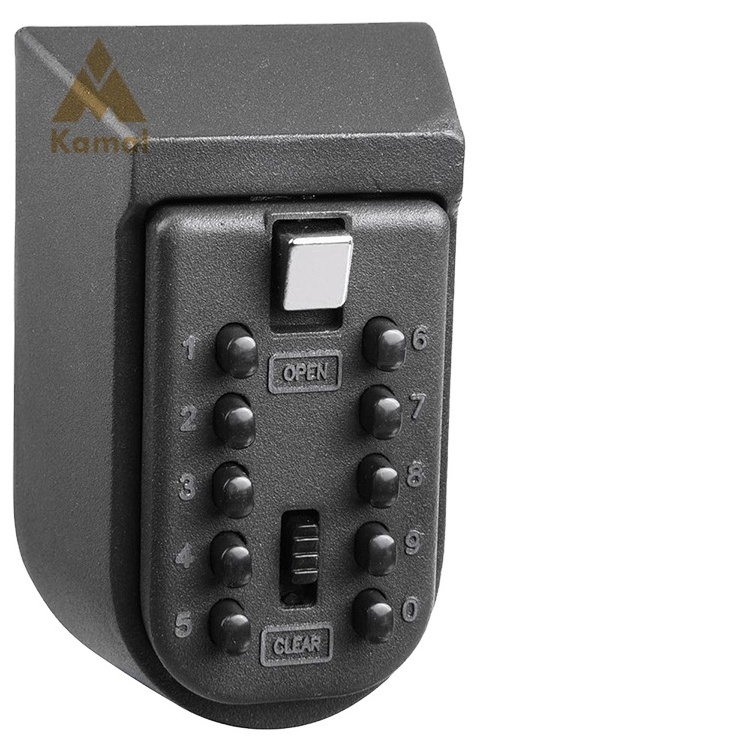 10 Push Button Combination Key Storage Code Lock Safe Box Resettable Code for House Spare Keys Outdoor Wall Mounted