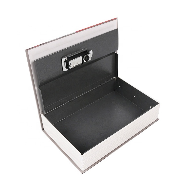 Combination Lock Steel secret hidden storage book style safe box with paper book cover