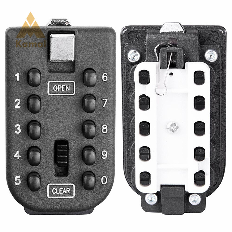 10 Push Button Combination Key Storage Code Lock Safe Box Resettable Code for House Spare Keys Outdoor Wall Mounted