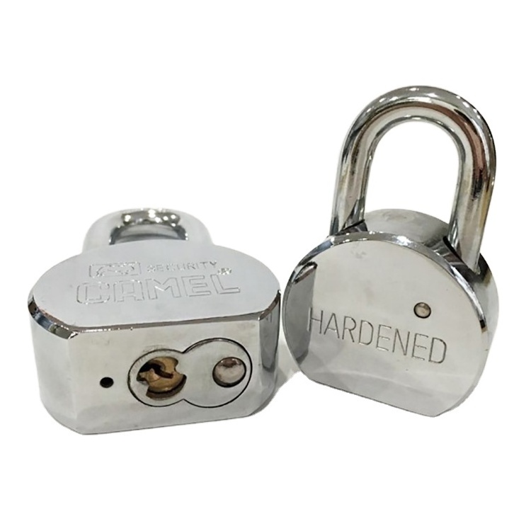 Standard hardened shackle round 65mm solid steel padlock with 3 keys cylindric stainless  steel padlock