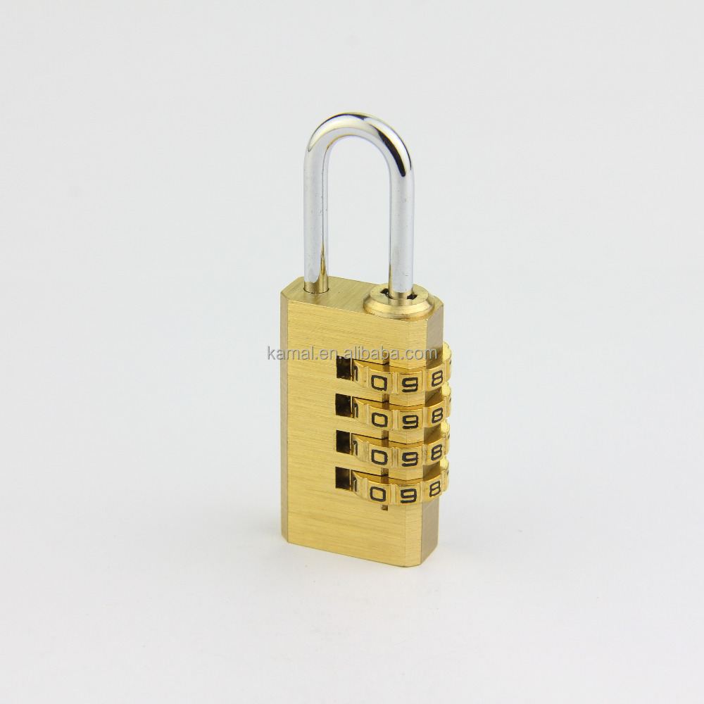 high quality solid brass 4 digits security portable professional brass password padlock