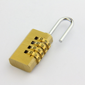 high quality solid brass 4 digits security portable professional brass password padlock