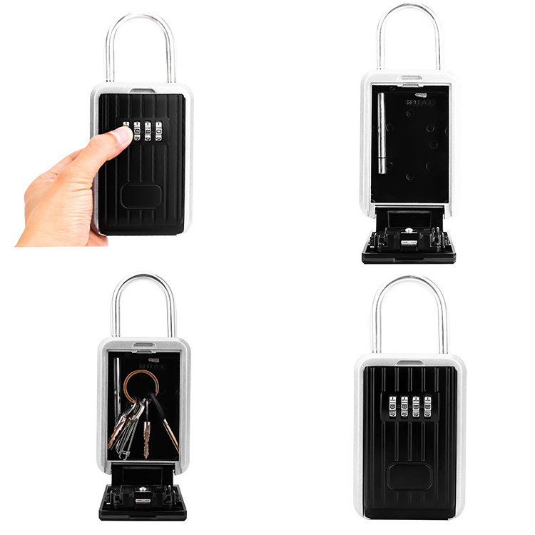 Outdoor Key Lock Box metal combination Key Safe Box with 4 Digit Code for Keys Storage Hide Gate Real Estate House