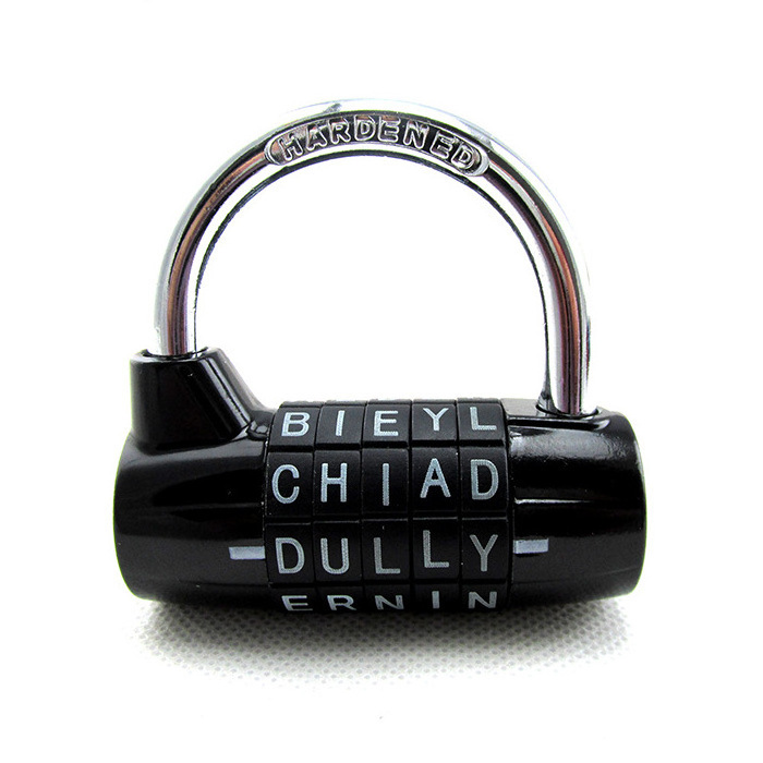 5 Letters Combination Security Padlock Letter Password Combination Lock for Gym Locker Outdoor Gate Garage Home Bike