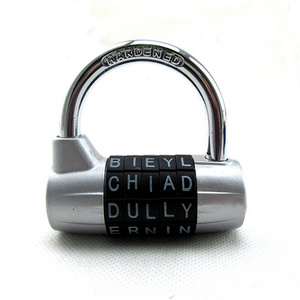 5 Letters Combination Security Padlock Letter Password Combination Lock for Gym Locker Outdoor Gate Garage Home Bike