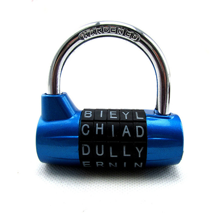 5 Letters Combination Security Padlock Letter Password Combination Lock for Gym Locker Outdoor Gate Garage Home Bike