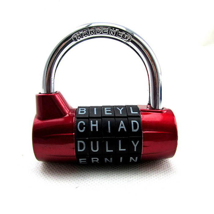 5 Letters Combination Security Padlock Letter Password Combination Lock for Gym Locker Outdoor Gate Garage Home Bike