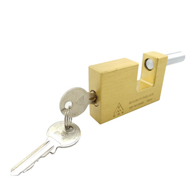 2023 Rectangular Brass Padlock Industrial Warehouse Gate Storage Shed Solid Heavy Duty Door Lock rectangular brass padlocks 60mm