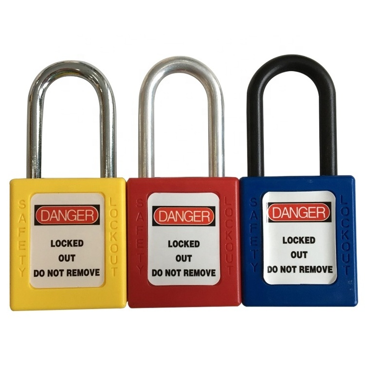 New high quality lock nylon out safety 38mm lock out tag out red key locks