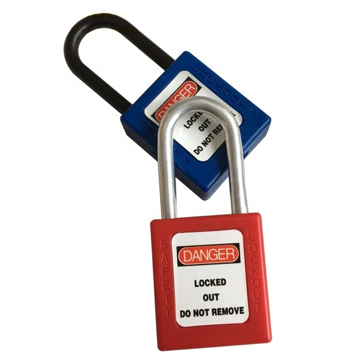 New high quality lock nylon out safety 38mm lock out tag out red key locks