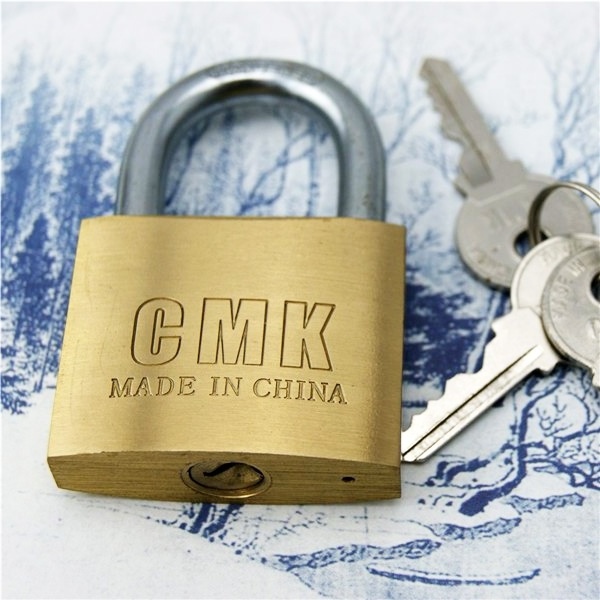 Brass padlock with master key