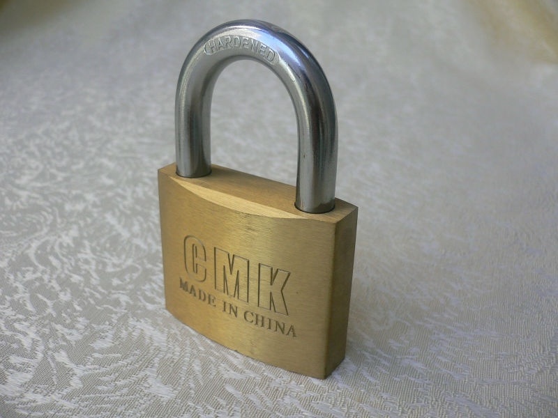 Brass padlock with master key