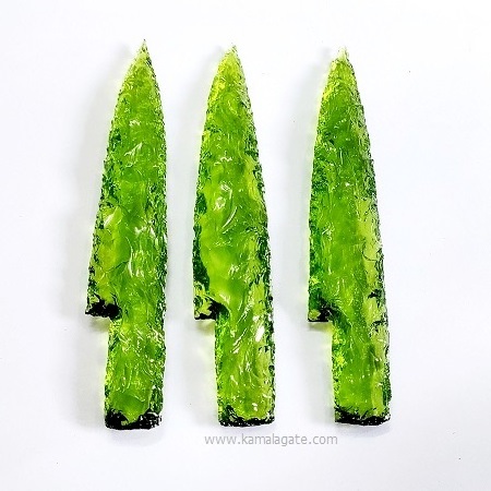 Natural Blue Glass Stone 5 inch Agate Knife Arrowhead Agate Knife for Hunting And Archery